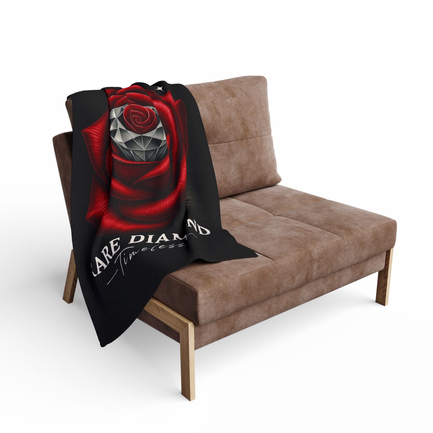 Timeless Rose Fleece Blanket - Cozy Décor, Gift for Her, Home Living, Valentine's Day, Anniversary