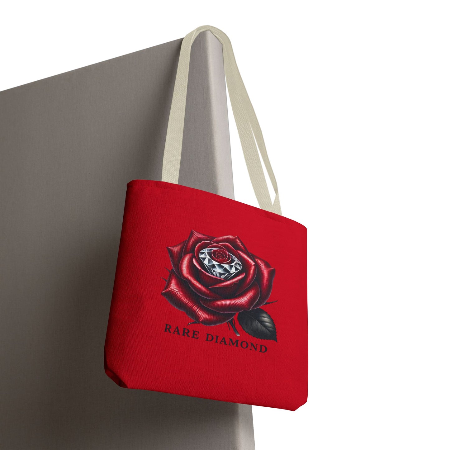 Rare Diamond Rose Tote Bag, Stylish Handbag, Floral Shopper, Perfect Gift for Her, Everyday Use, Red Bag for All Occasions