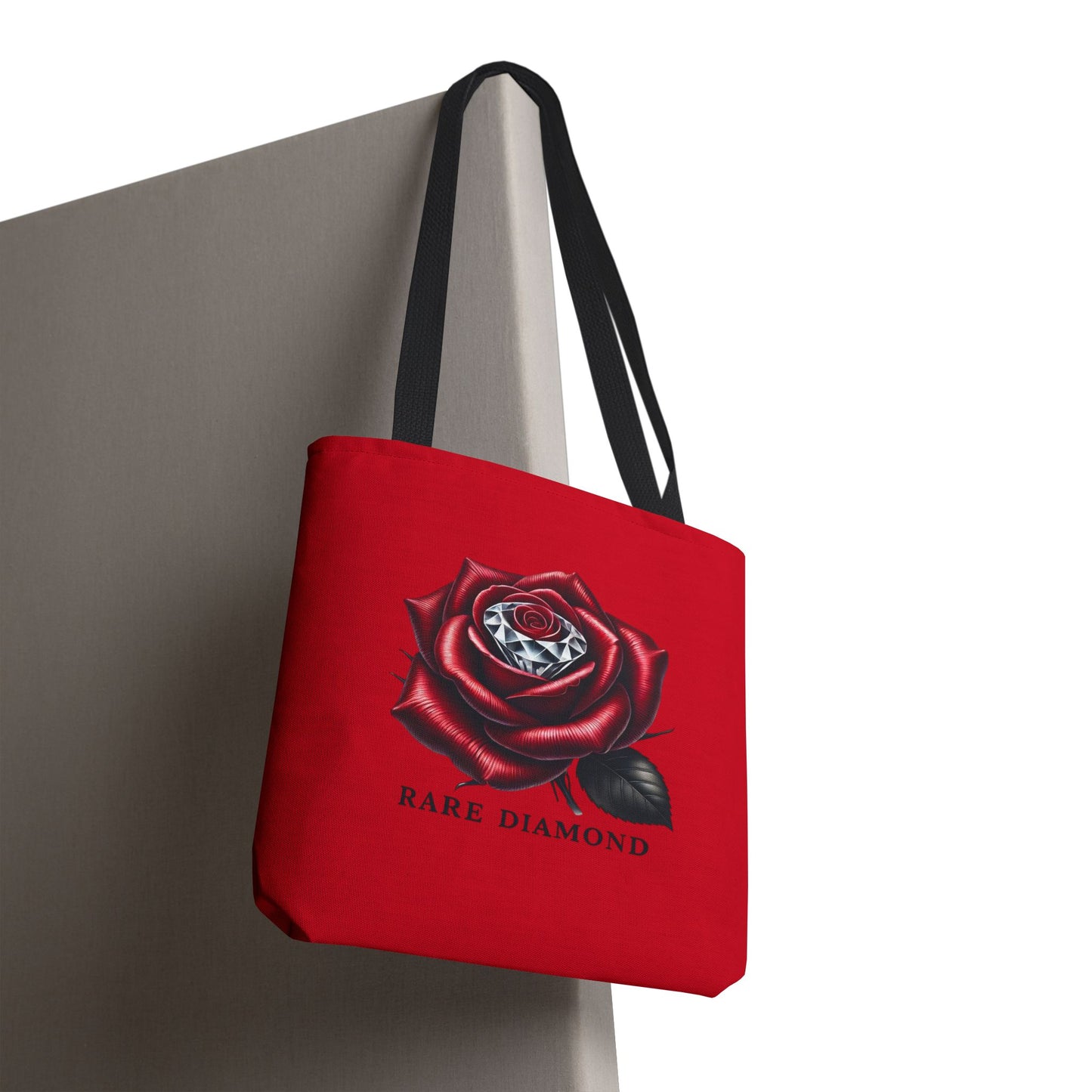 Rare Diamond Rose Tote Bag, Stylish Handbag, Floral Shopper, Perfect Gift for Her, Everyday Use, Red Bag for All Occasions