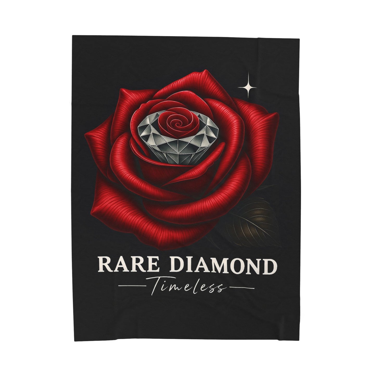 Rare Diamond Rose Velveteen Plush Blanket, Cozy Gift for Her, Valentine’s Day, Home Decor, Timeless Soft Throw