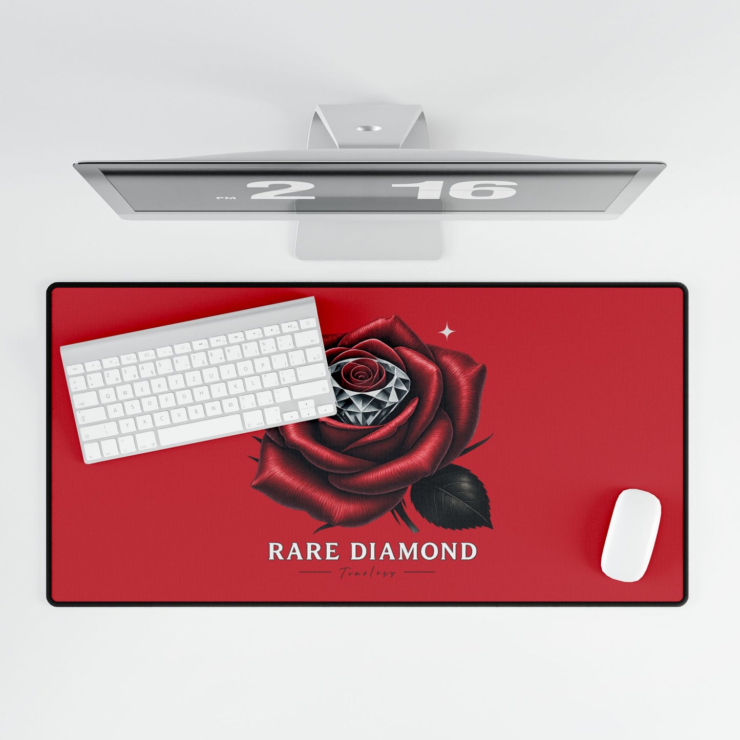 Rose Design Desk Mat - Elegant Office Decor, Gaming Mouse Pad, Work from Home Accessories, Gift for Her, Mother's Day Decoration