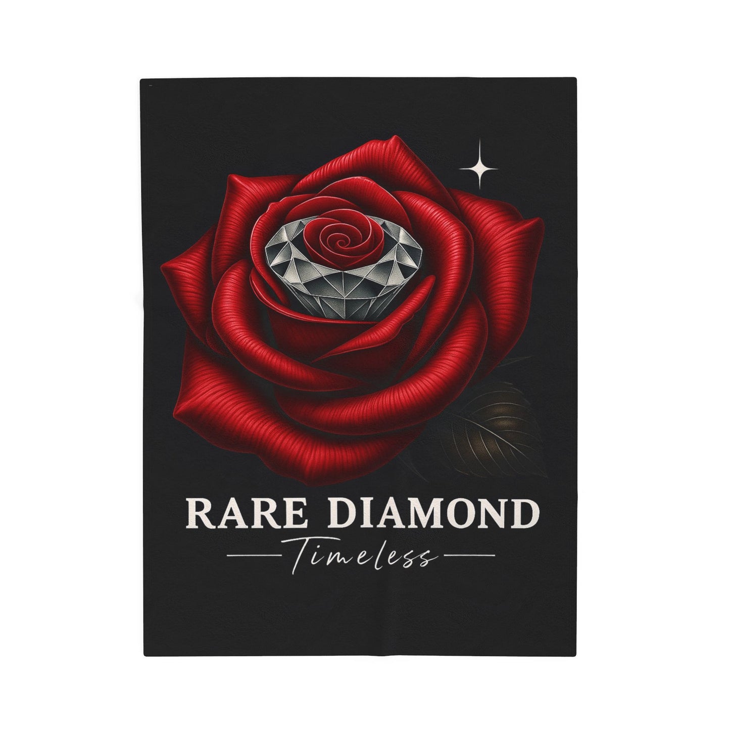 Rare Diamond Rose Velveteen Plush Blanket, Cozy Gift for Her, Valentine’s Day, Home Decor, Timeless Soft Throw