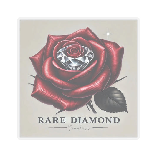 Rare Diamond Rose Kiss-Cut Stickers | Elegant Floral Decor for Journals, Laptops, Gift Tags, Scrapbooking, and More